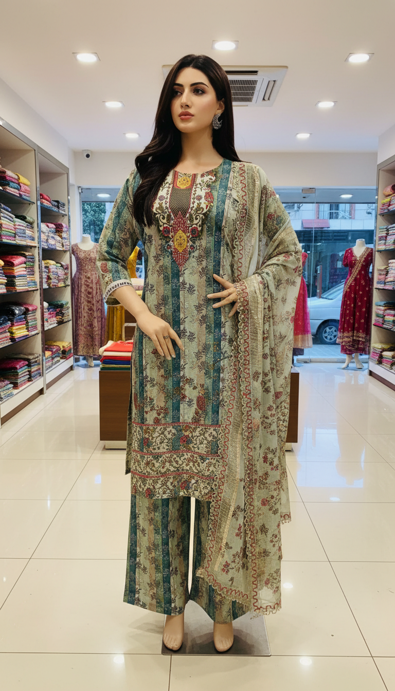 Pakistani Noor's Inspaired cotton collection-1263