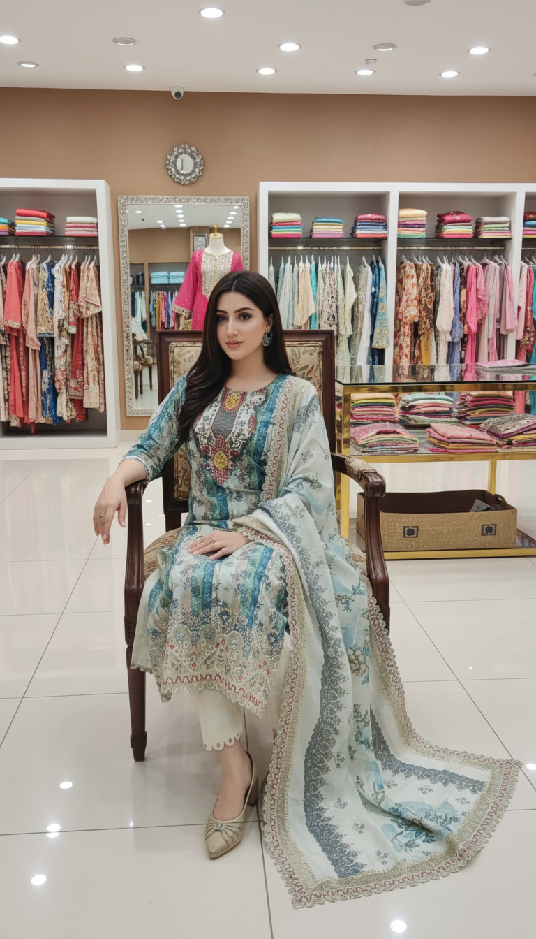 Pakistani Noor's Inspaired cotton collection-1263