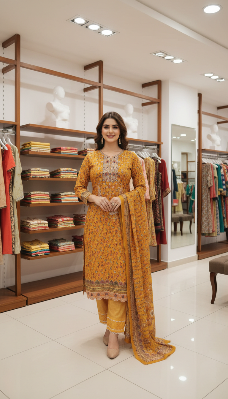 Elegent Embridary Cotton Three piece 707