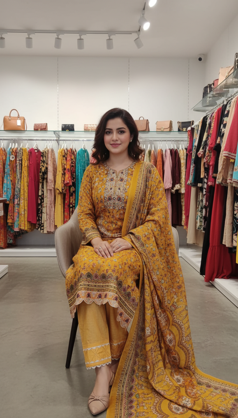 Elegent Embridary Cotton Three piece 707