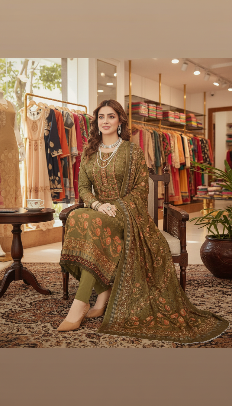 Embridary Cotton Three piece 10902