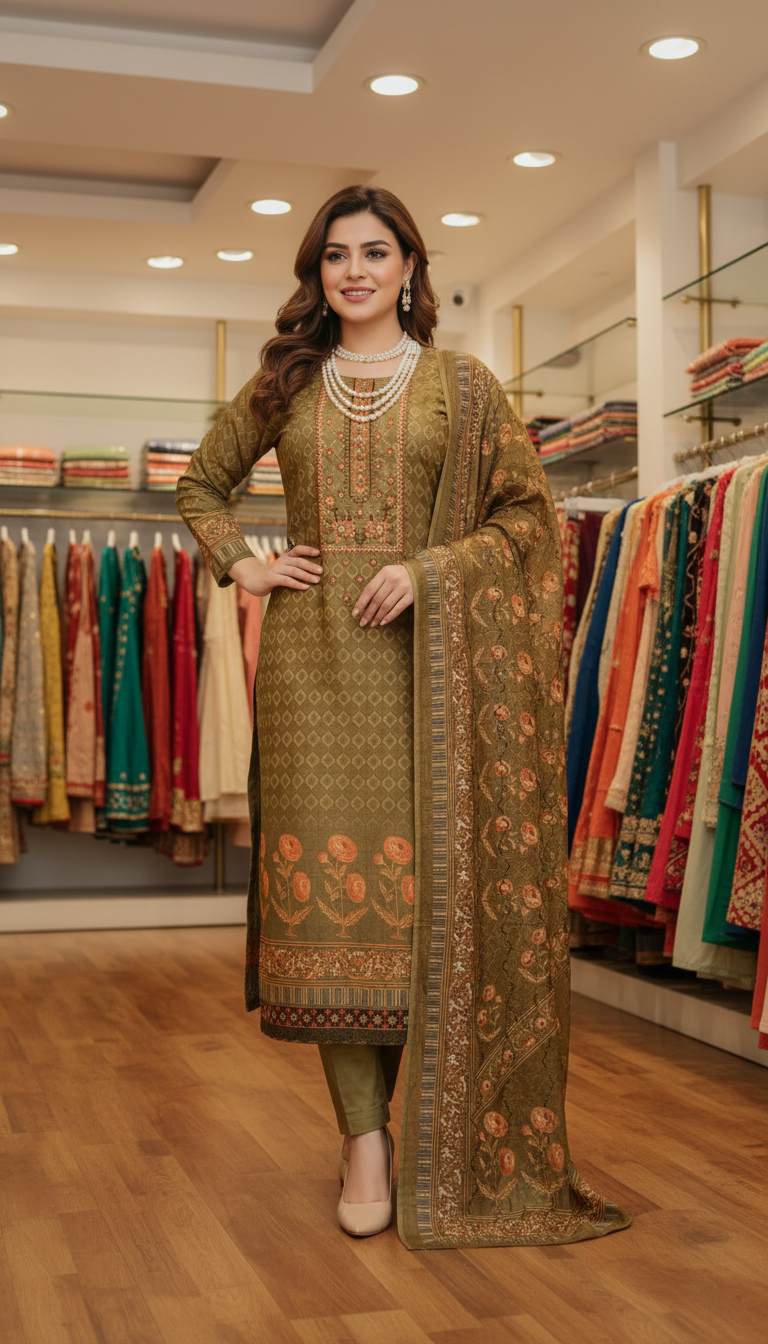 Embridary Cotton Three piece 10902